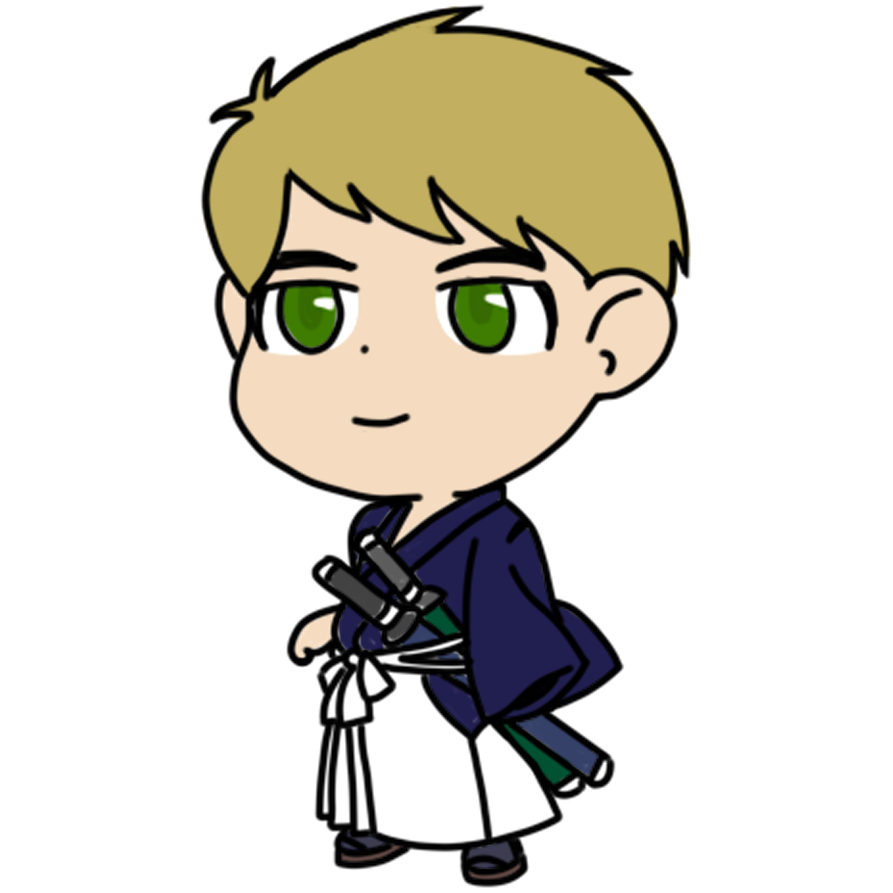 a cartoon drawing of the author of this blog dressed in a tradition samurai outfit.